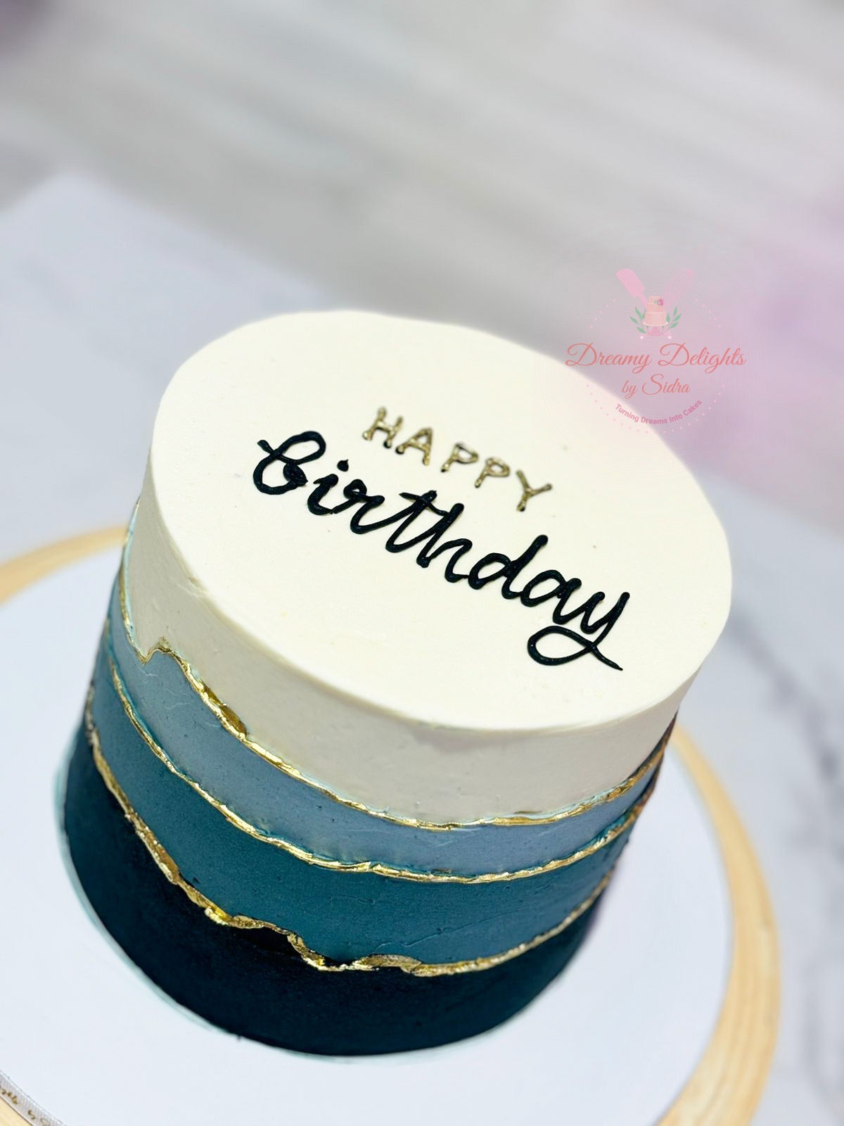 Buttercream Blue Shaded Cake