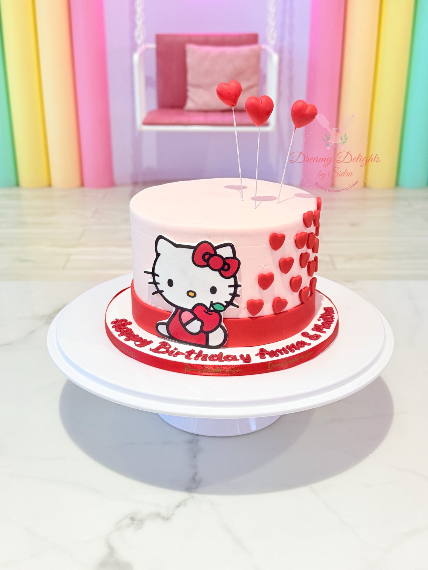 Hello Kitty Hearts Cake