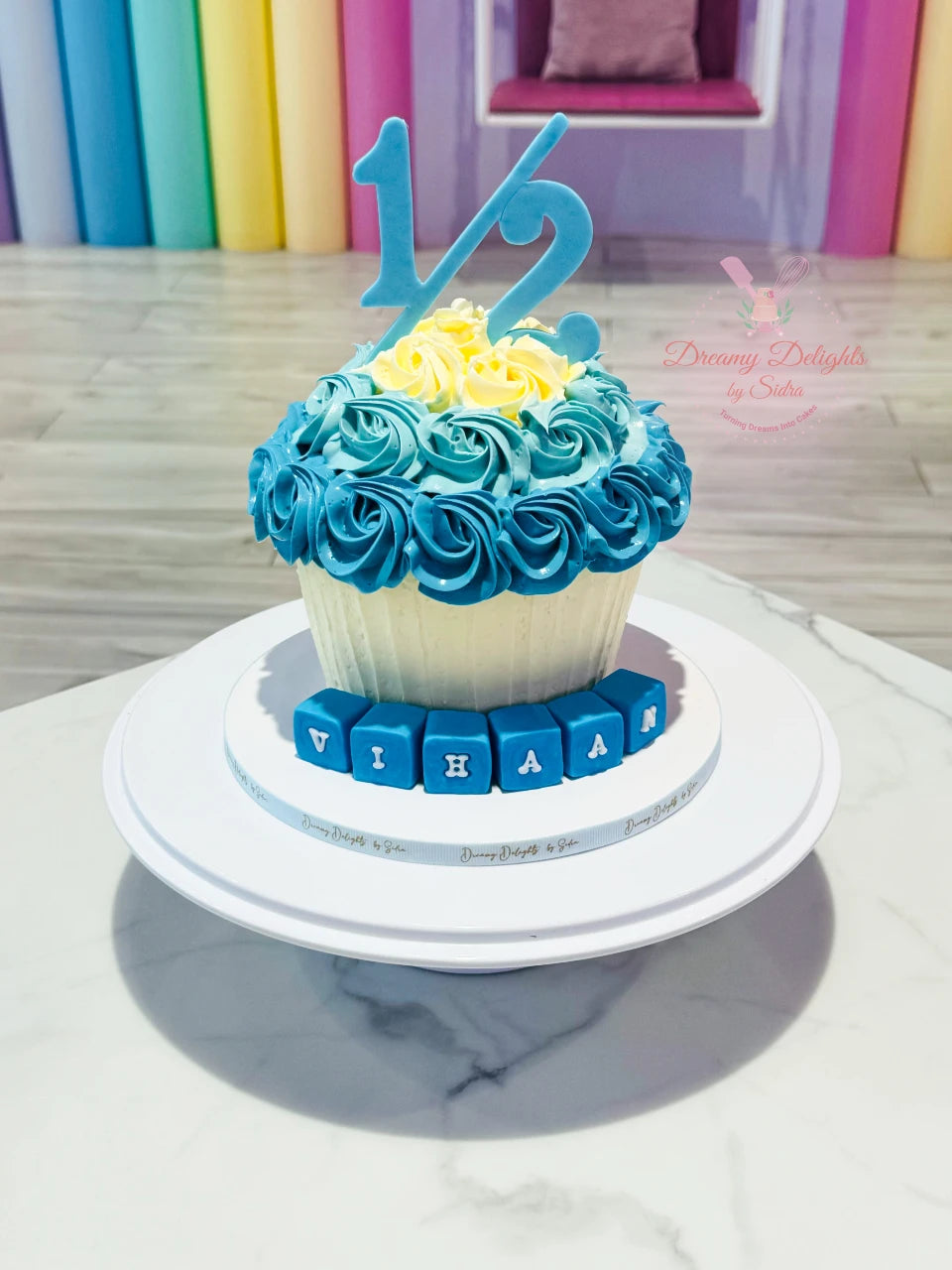 Half Birthday Giant Cupcake Cake