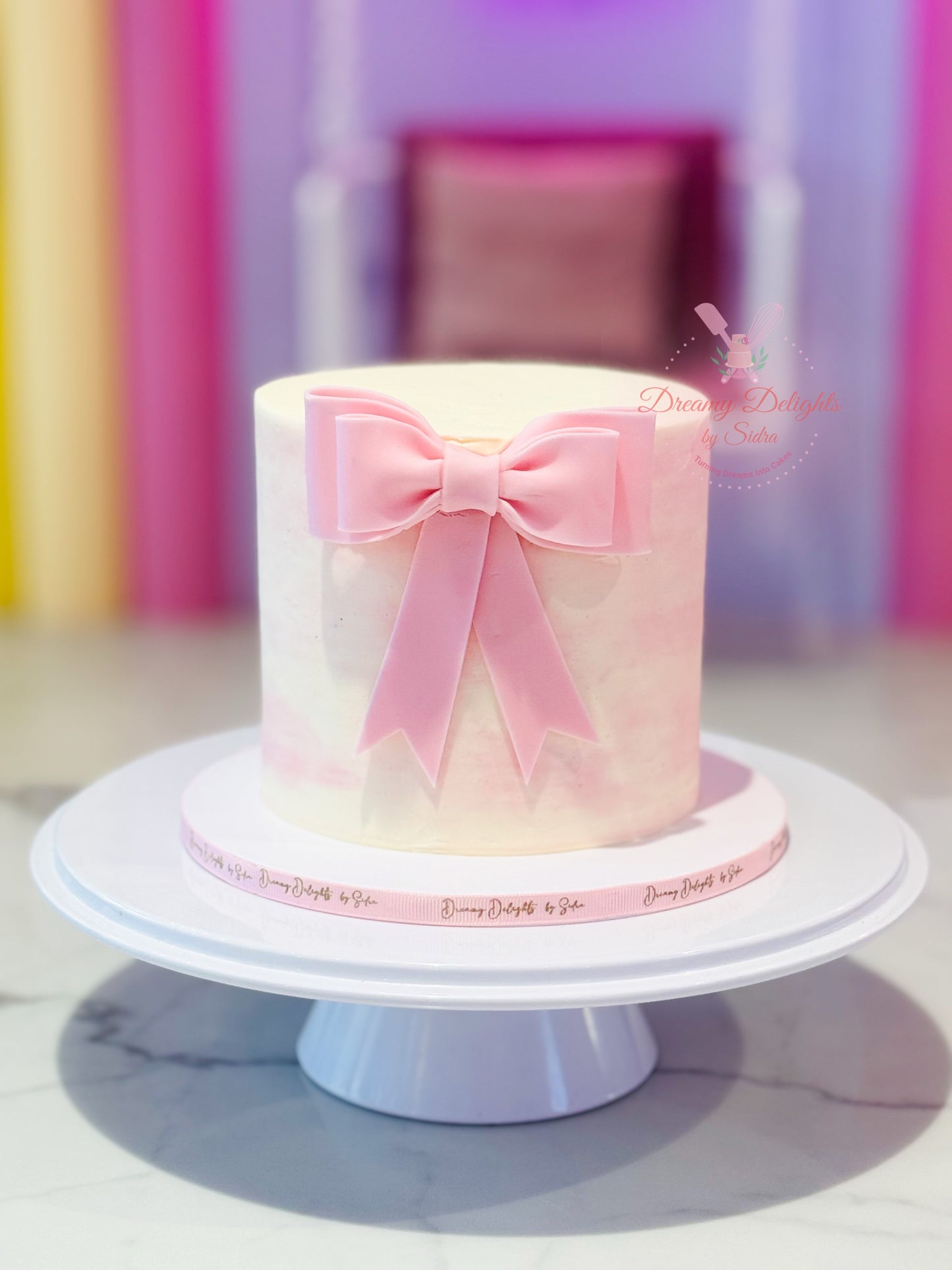 Pink Bow Cake