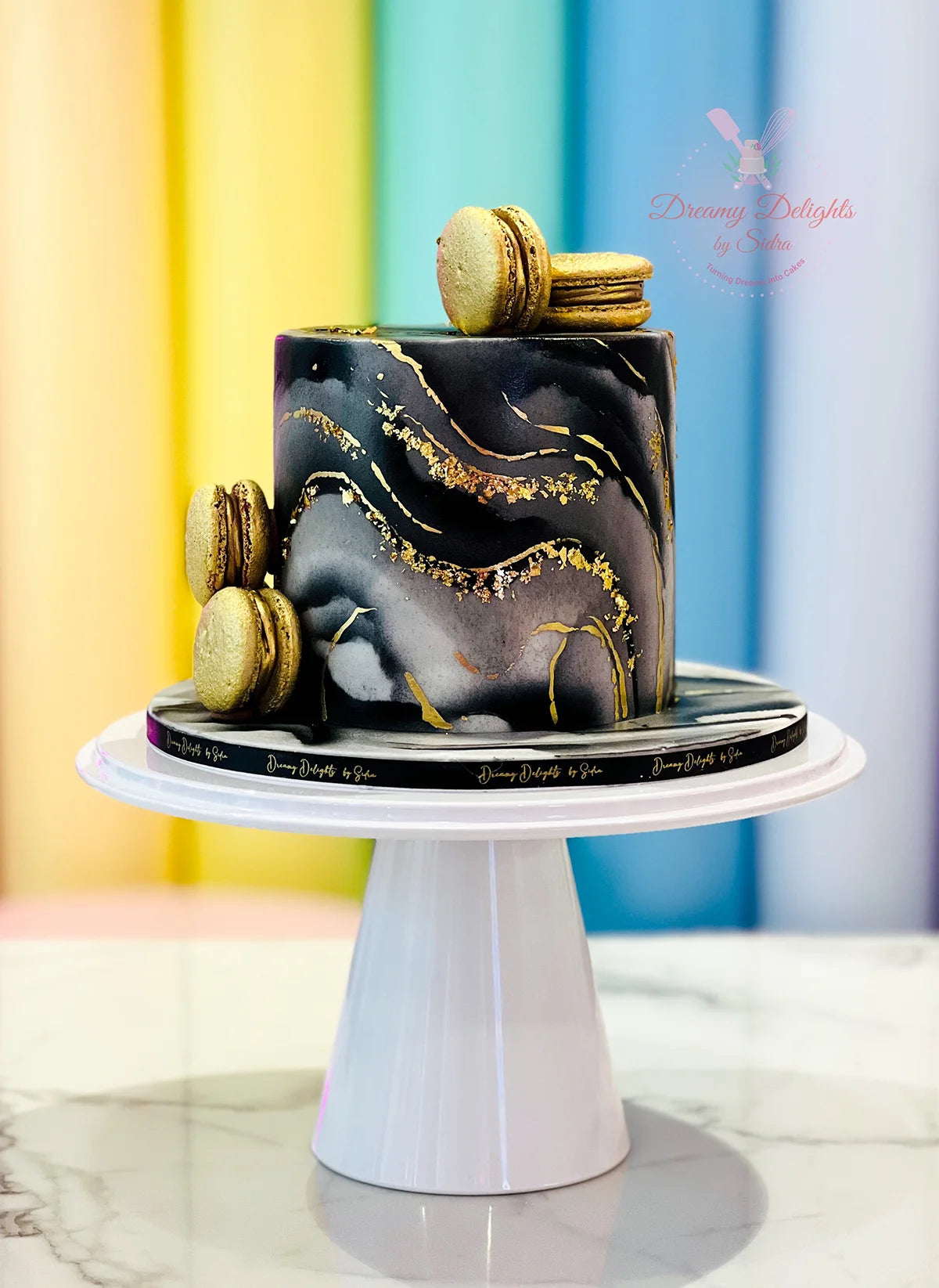 Marble Macaron Cake