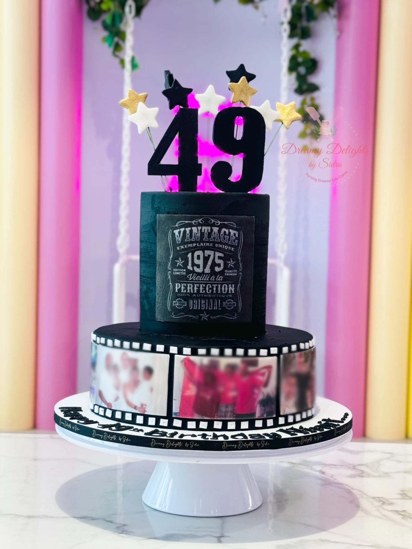 Vintage Dude Photo Reel Cake