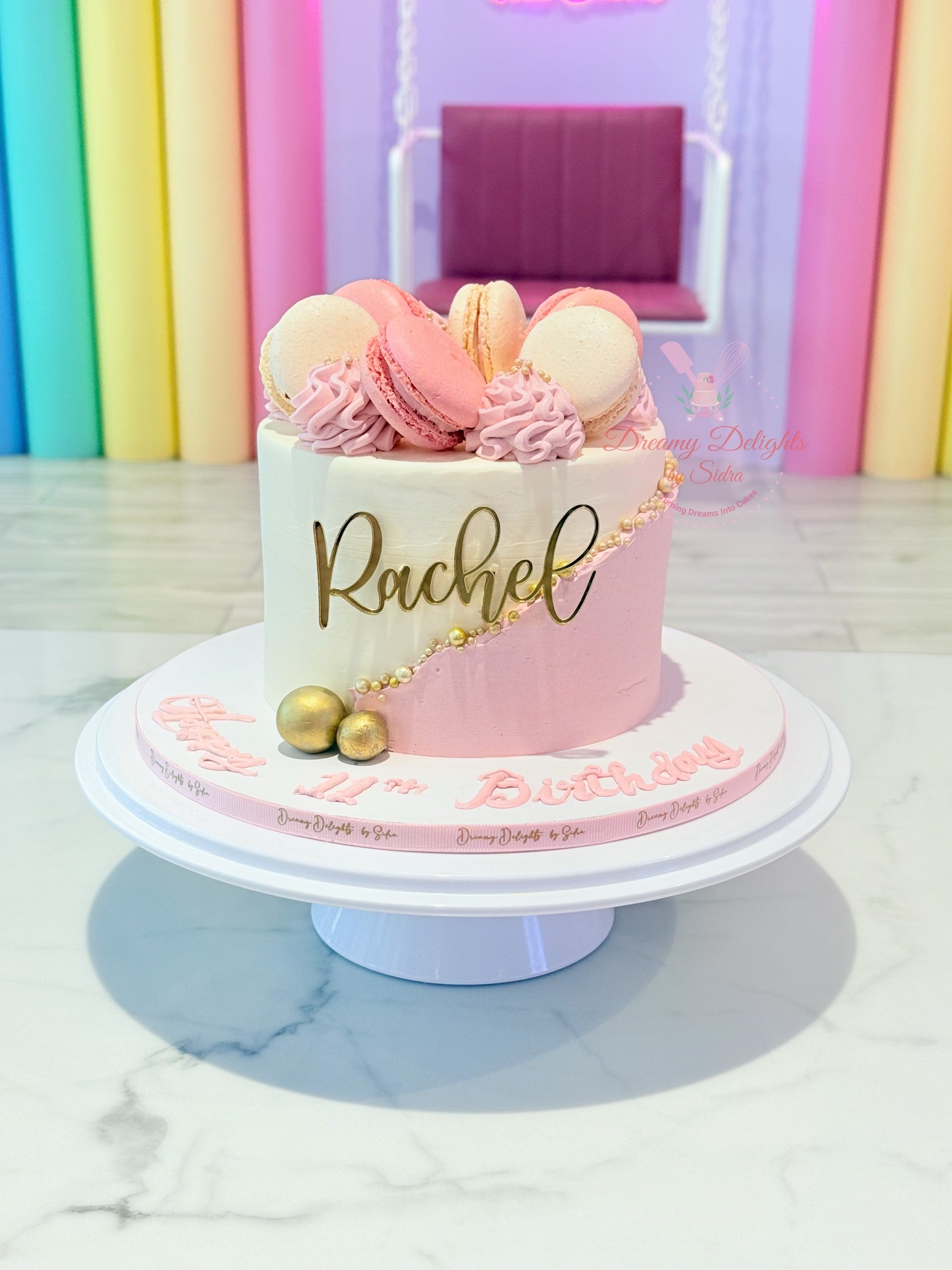 Pink Macaron Cake