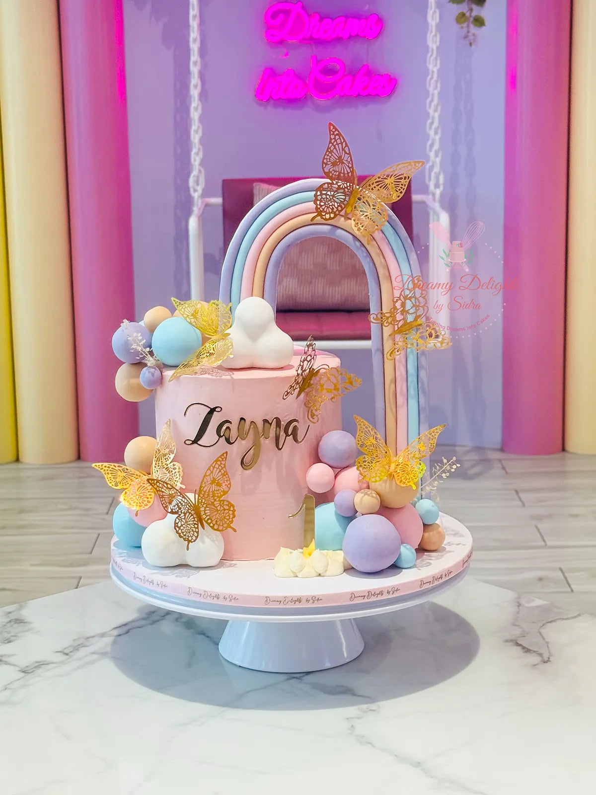 Rainbow Butterfly Cake