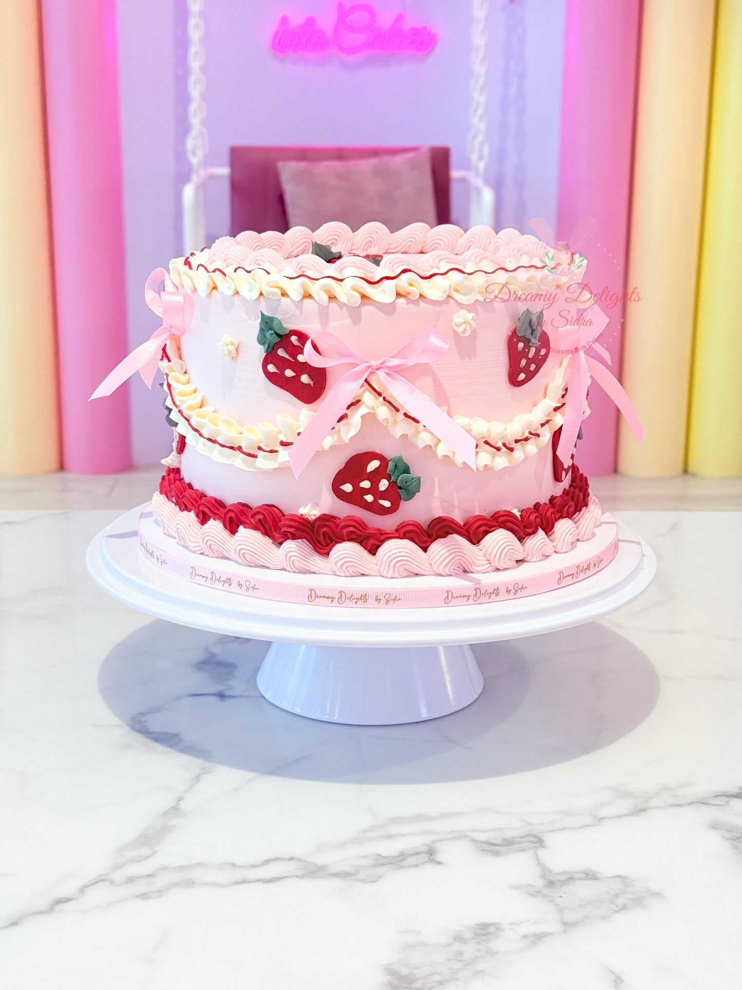 Vintage Strawberry Cake