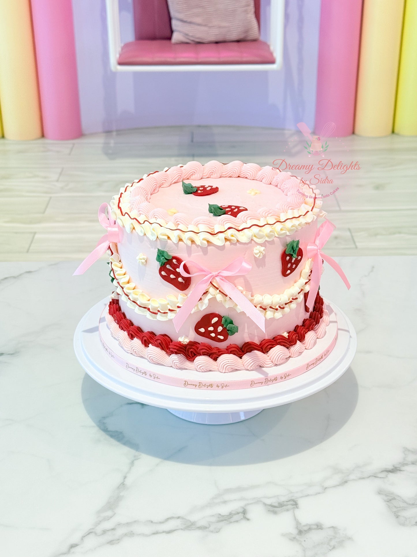 Vintage Strawberry Cake