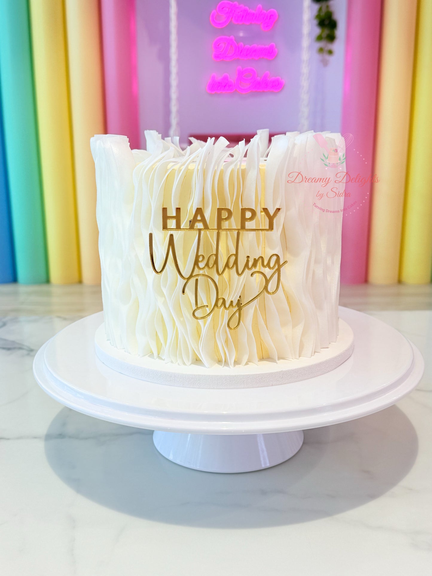 Wedding Day Wafer Paper Cake