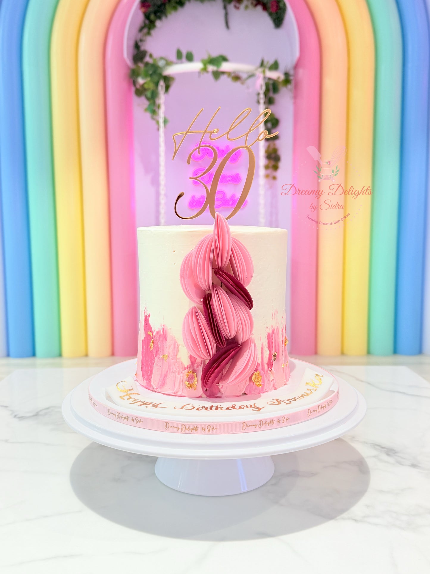Pink Paper Art Cake