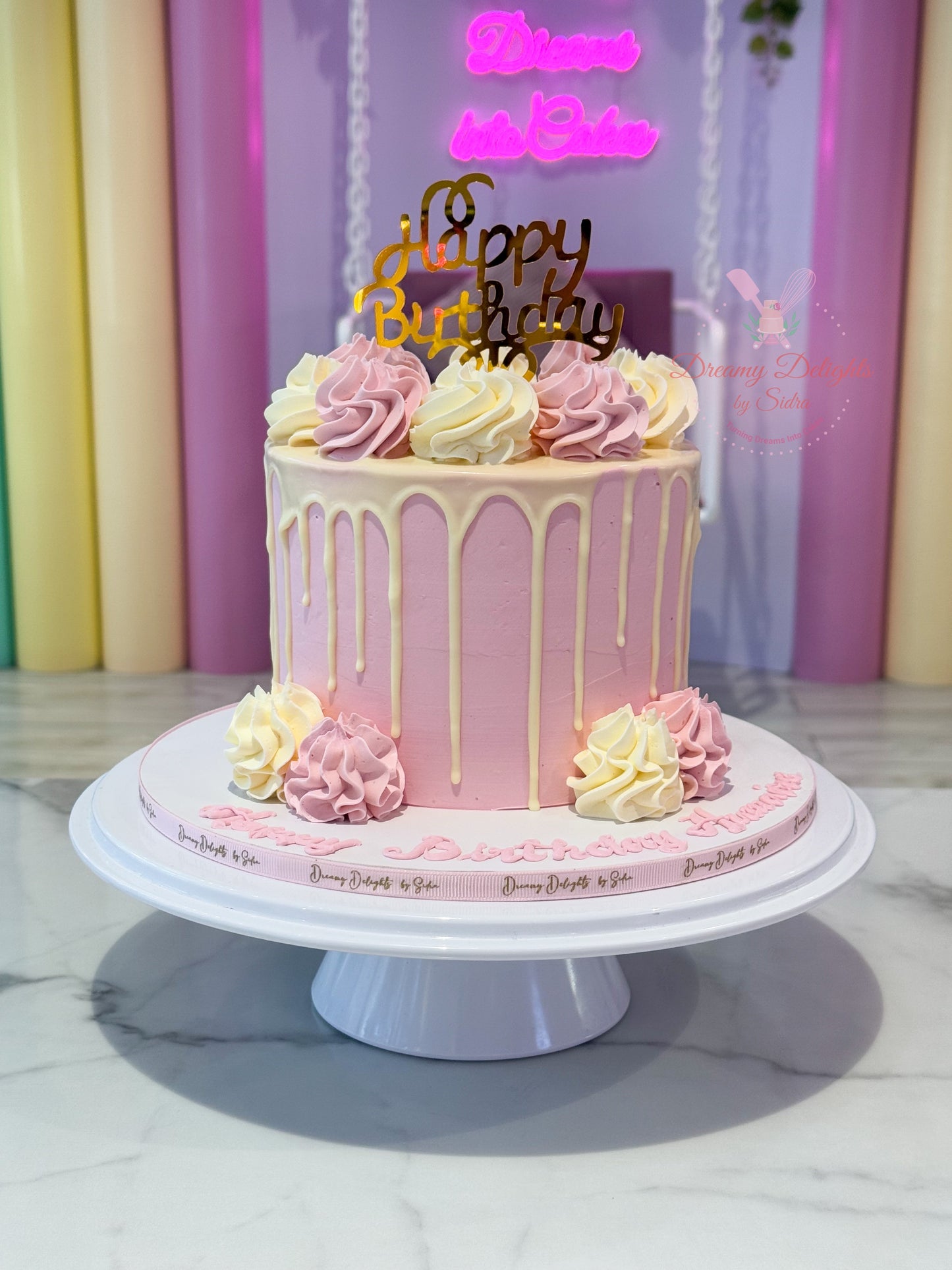 Simple Pink Buttercream Cake