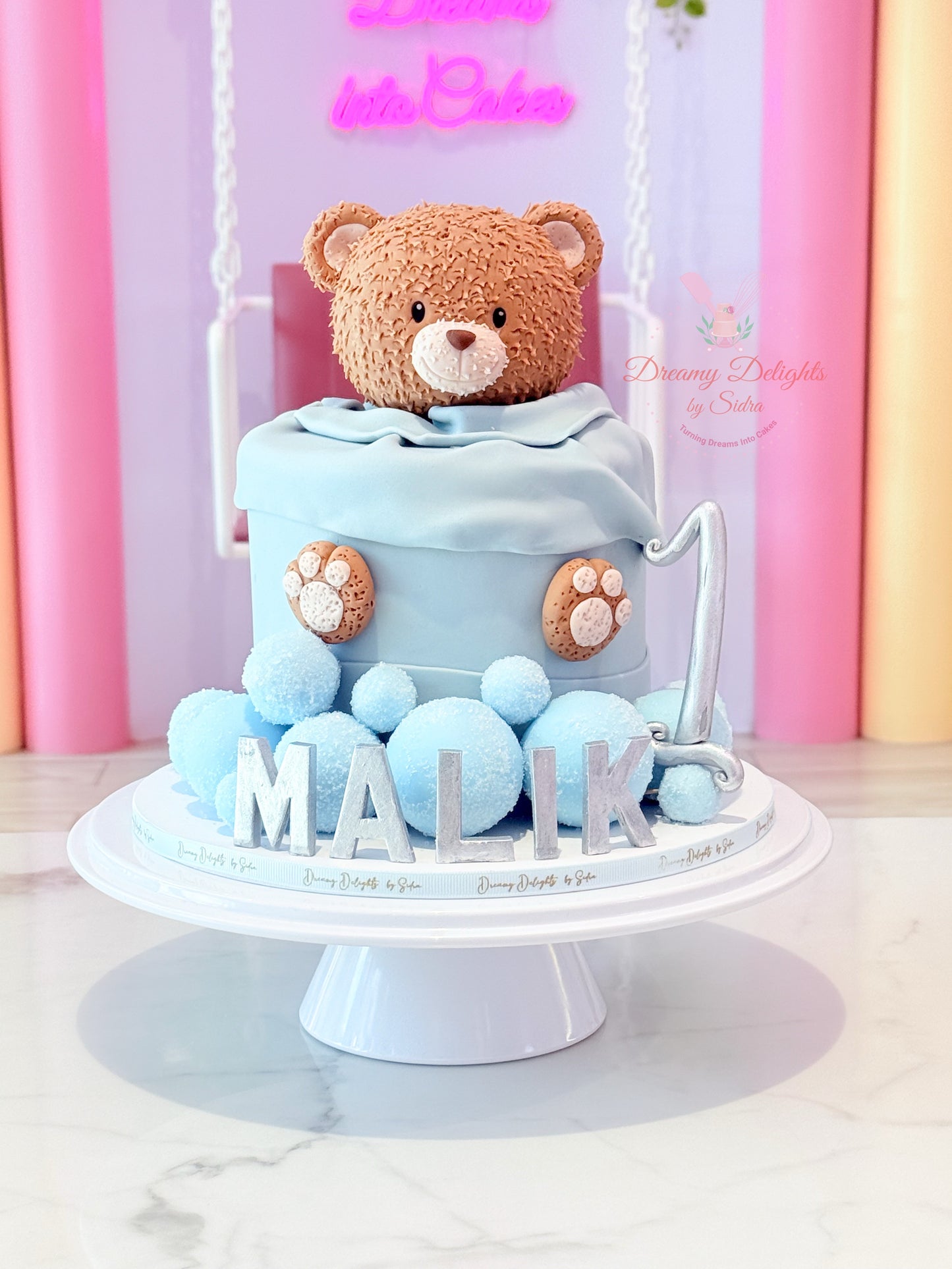 Teddy First Birthday Cake