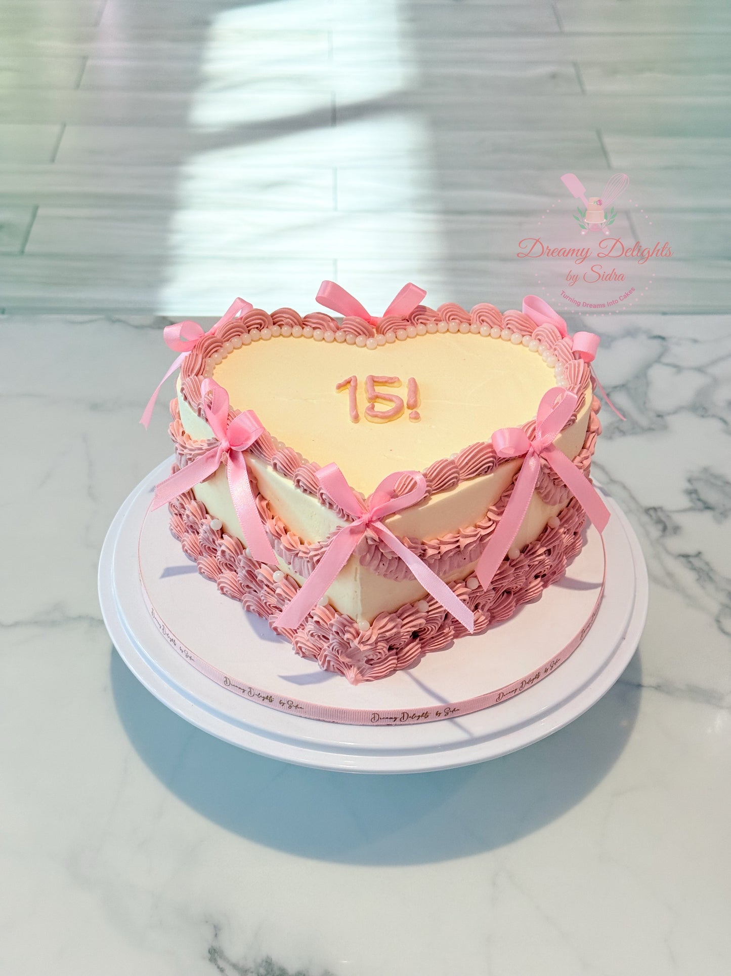 Custom Vintage Heart Cake