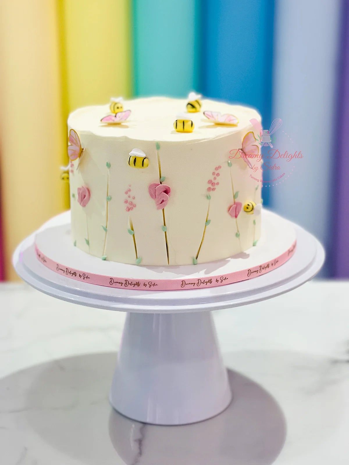 Bees and Flower Cake