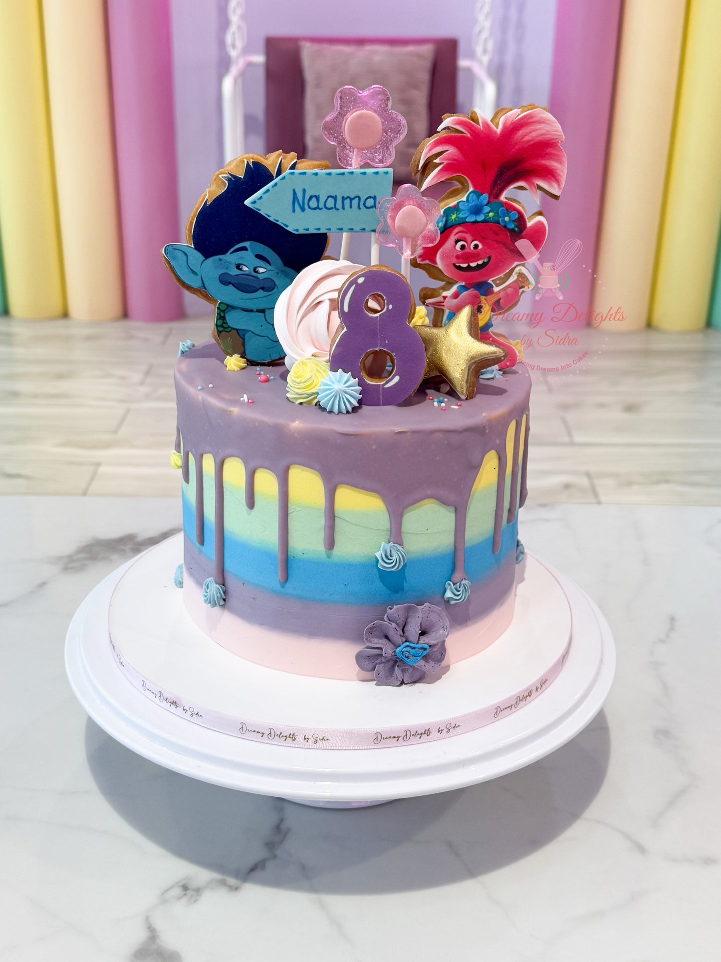 Trolls Theme Cake
