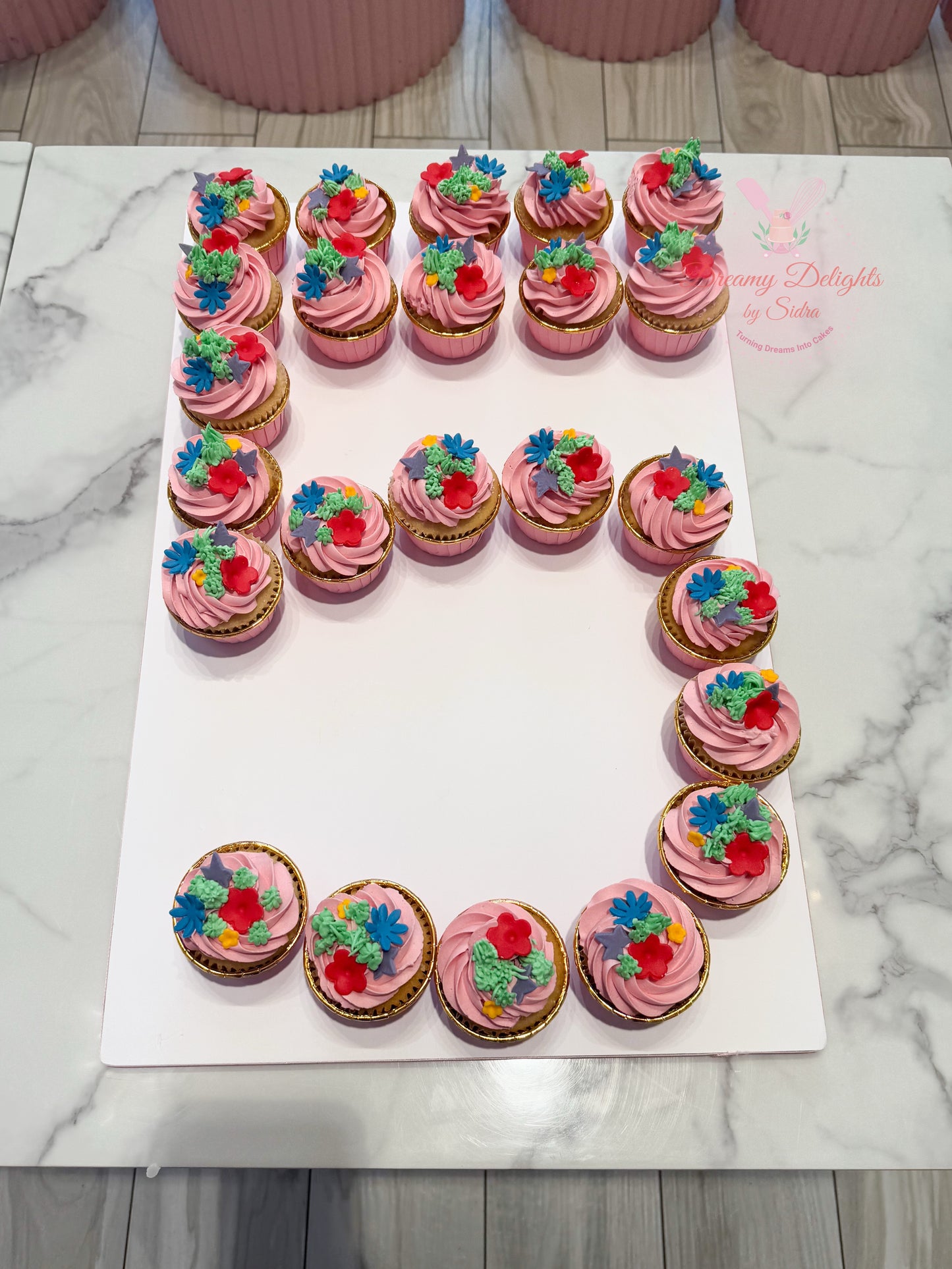 Number 5 Cupcake Board