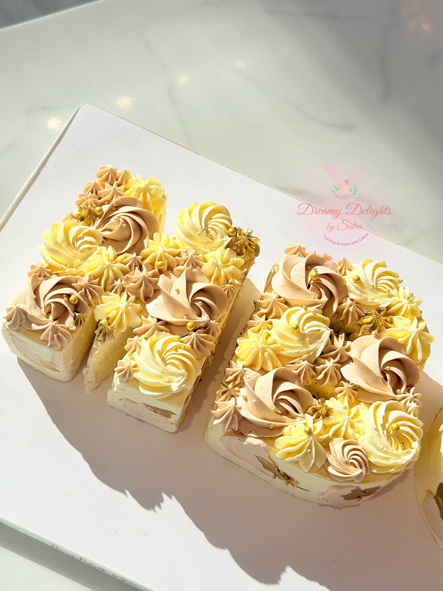 Alphabet & Number Cream Cake