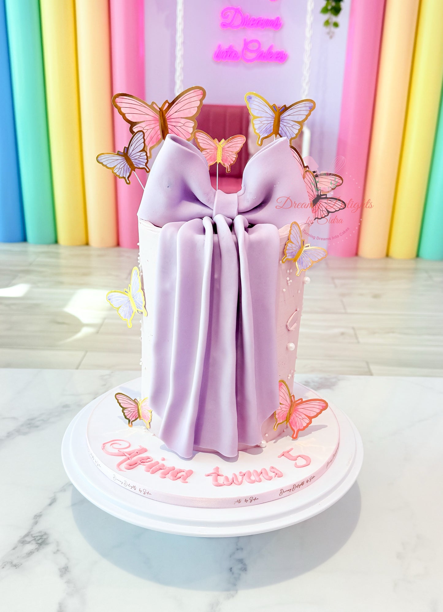 Big Bow and Butterfly Cake