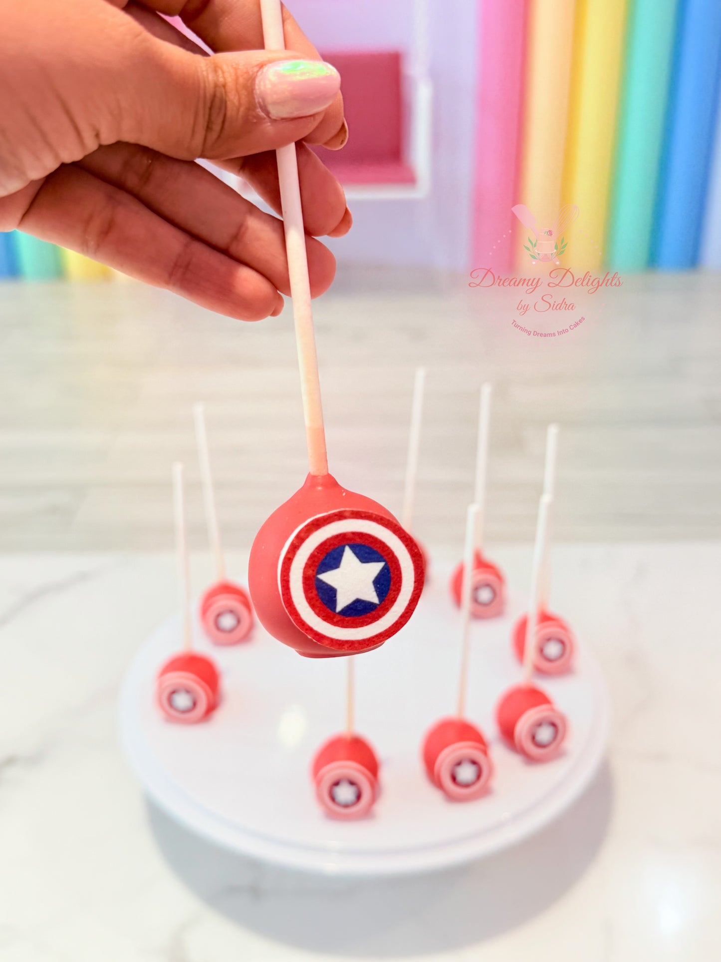 Captain America Cake Pops