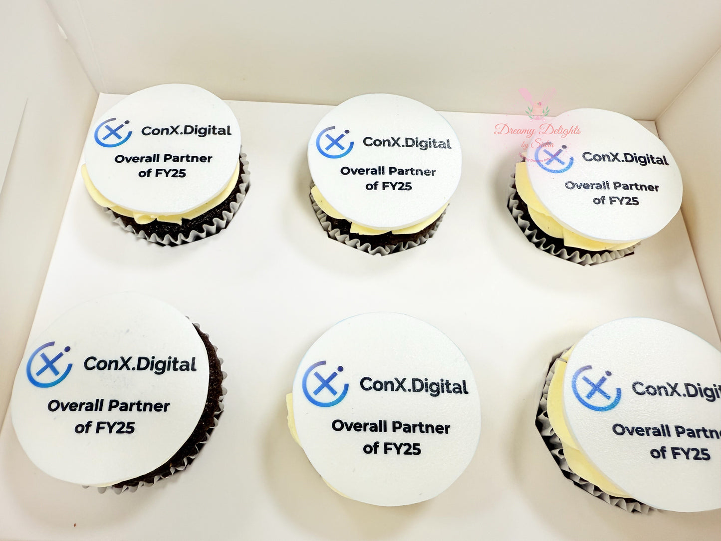 Elegant Corporate Logo Cupcakes