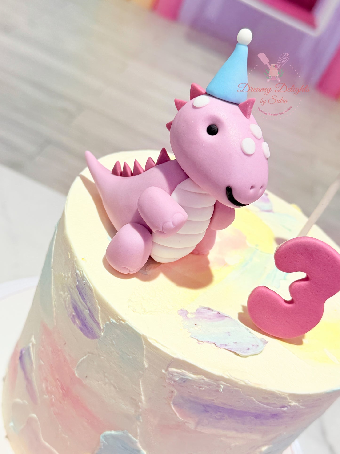 Cute Girl Dinosaur Cake