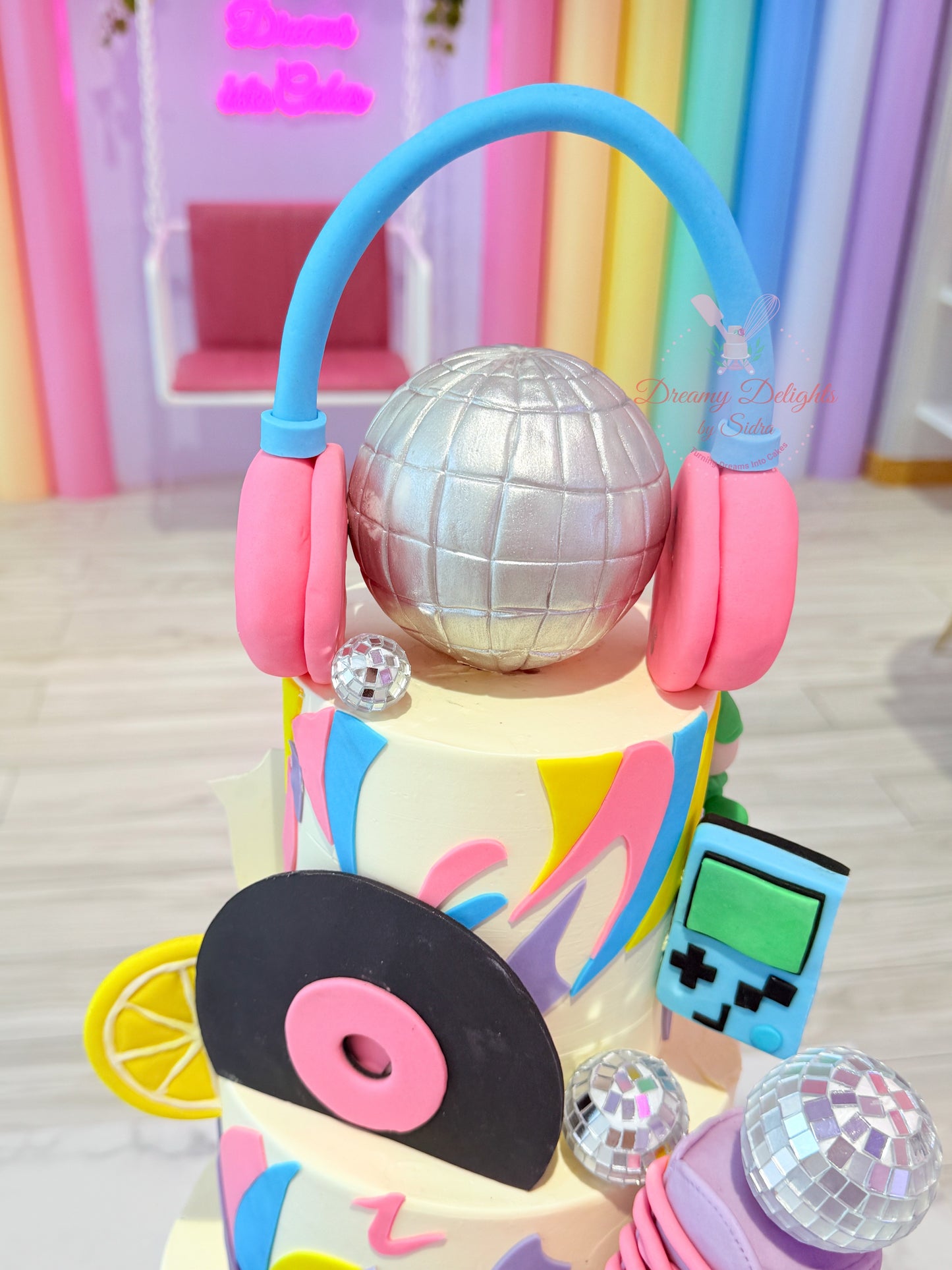 Retro Disco 80s Theme Cake