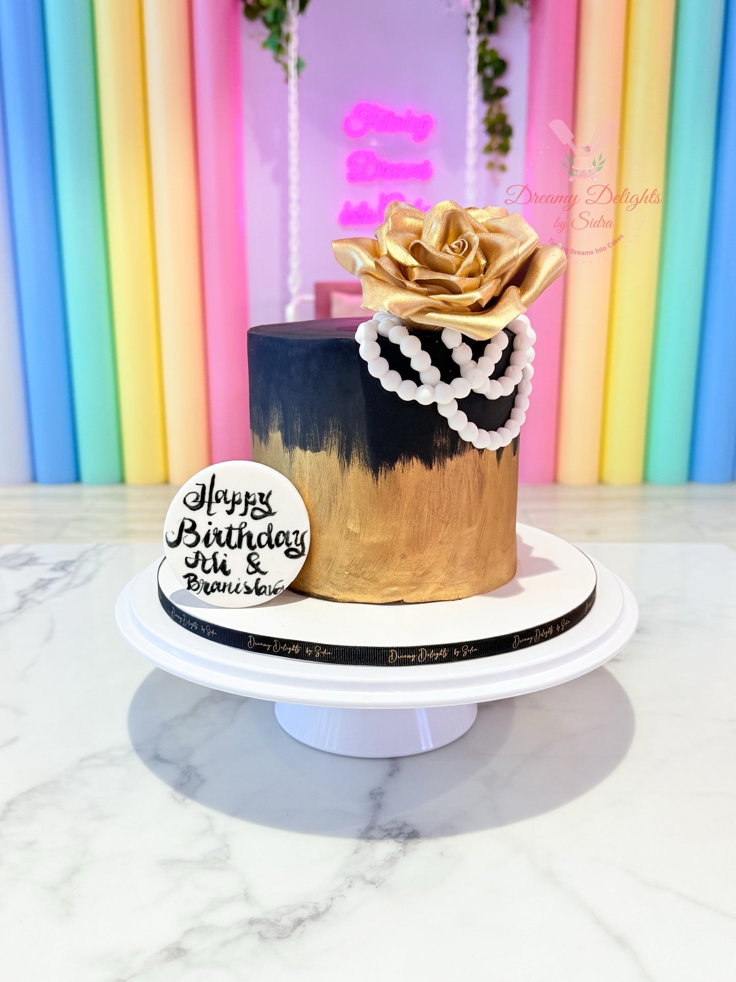 Elegant Gold Celebration Cake
