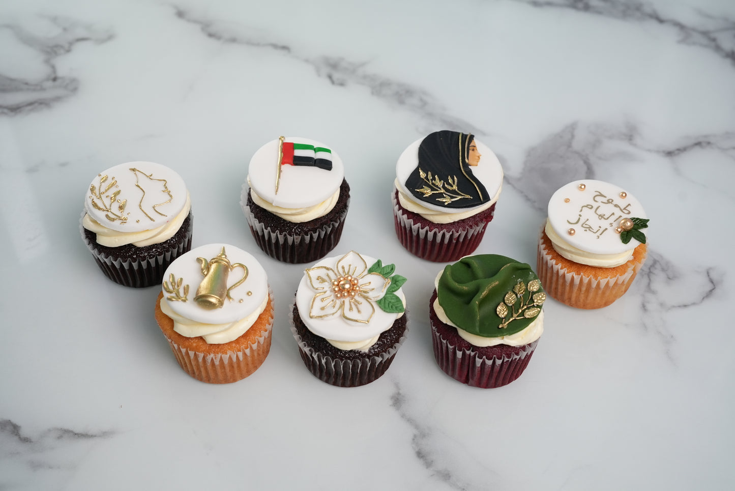 Cute Emirati Women's Day Cupcakes