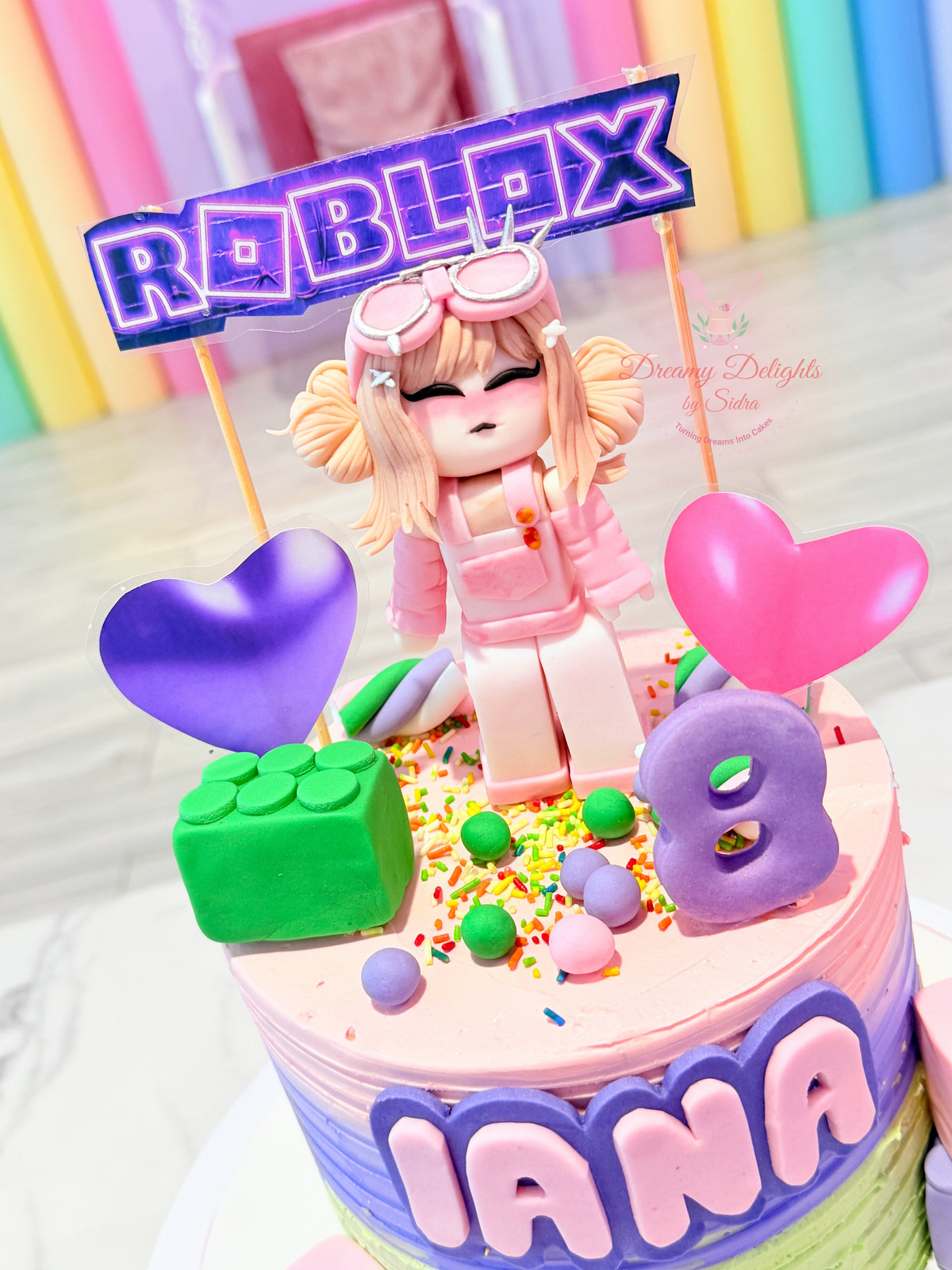 Girly Roblox cake