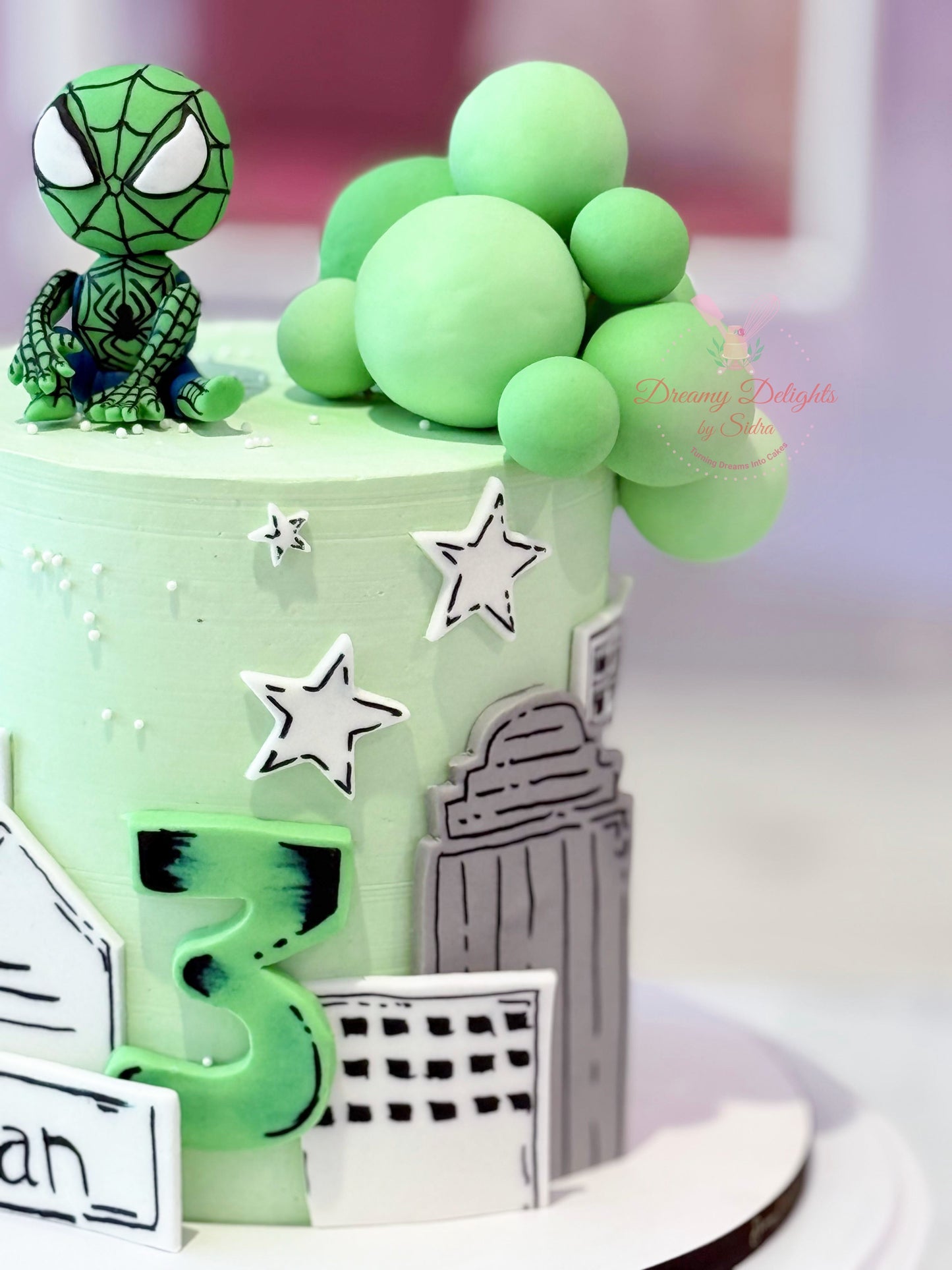 Green Spider-Man Birthday Cake
