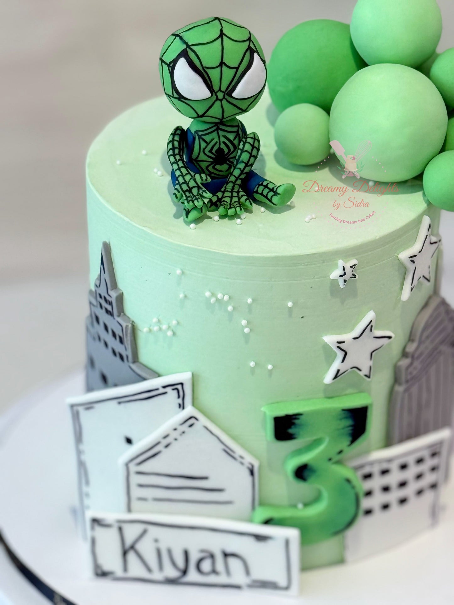 Green Spider-Man Birthday Cake