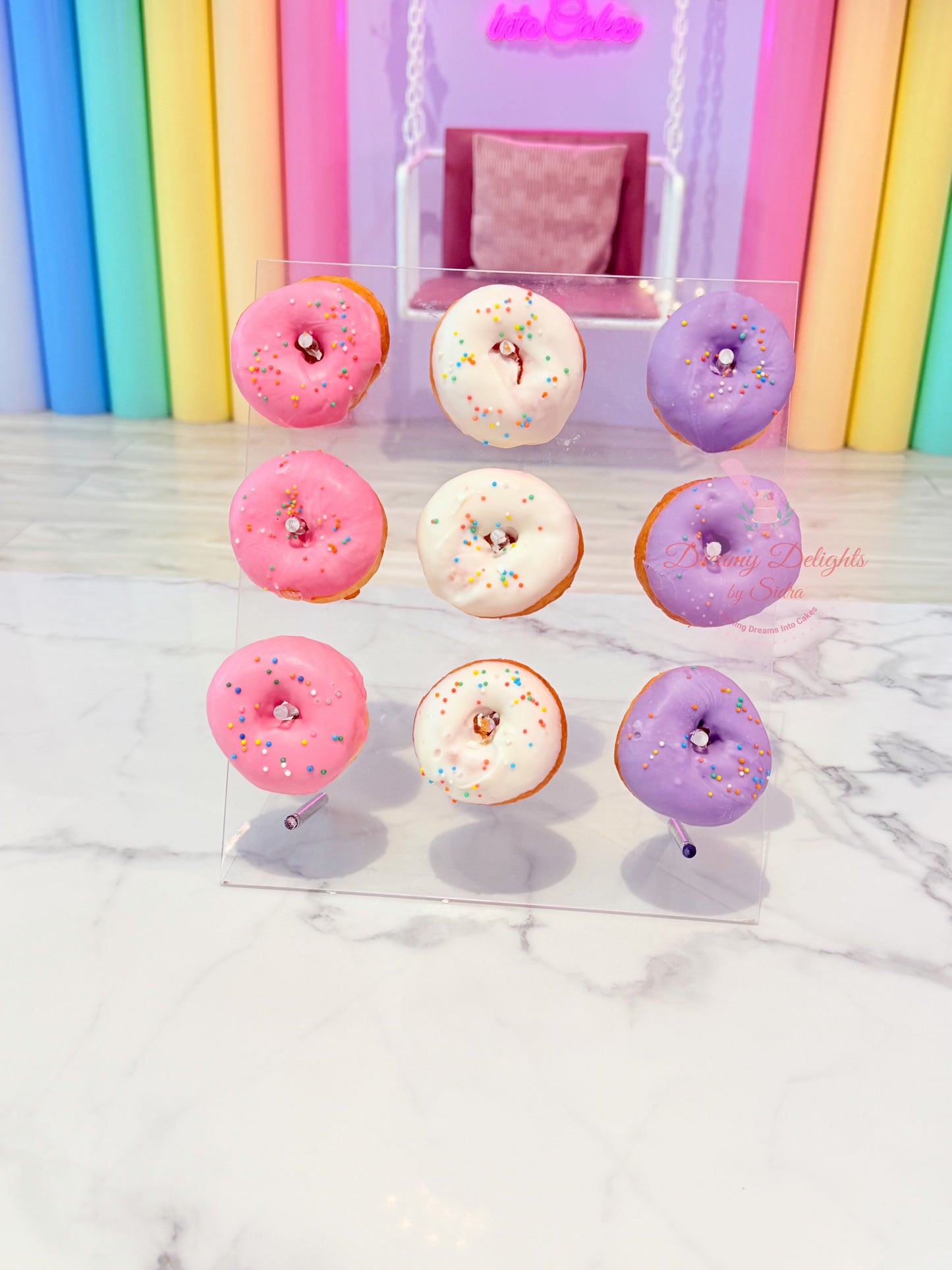 KPop donuts with pastel glaze for kids birthday party in Dubai