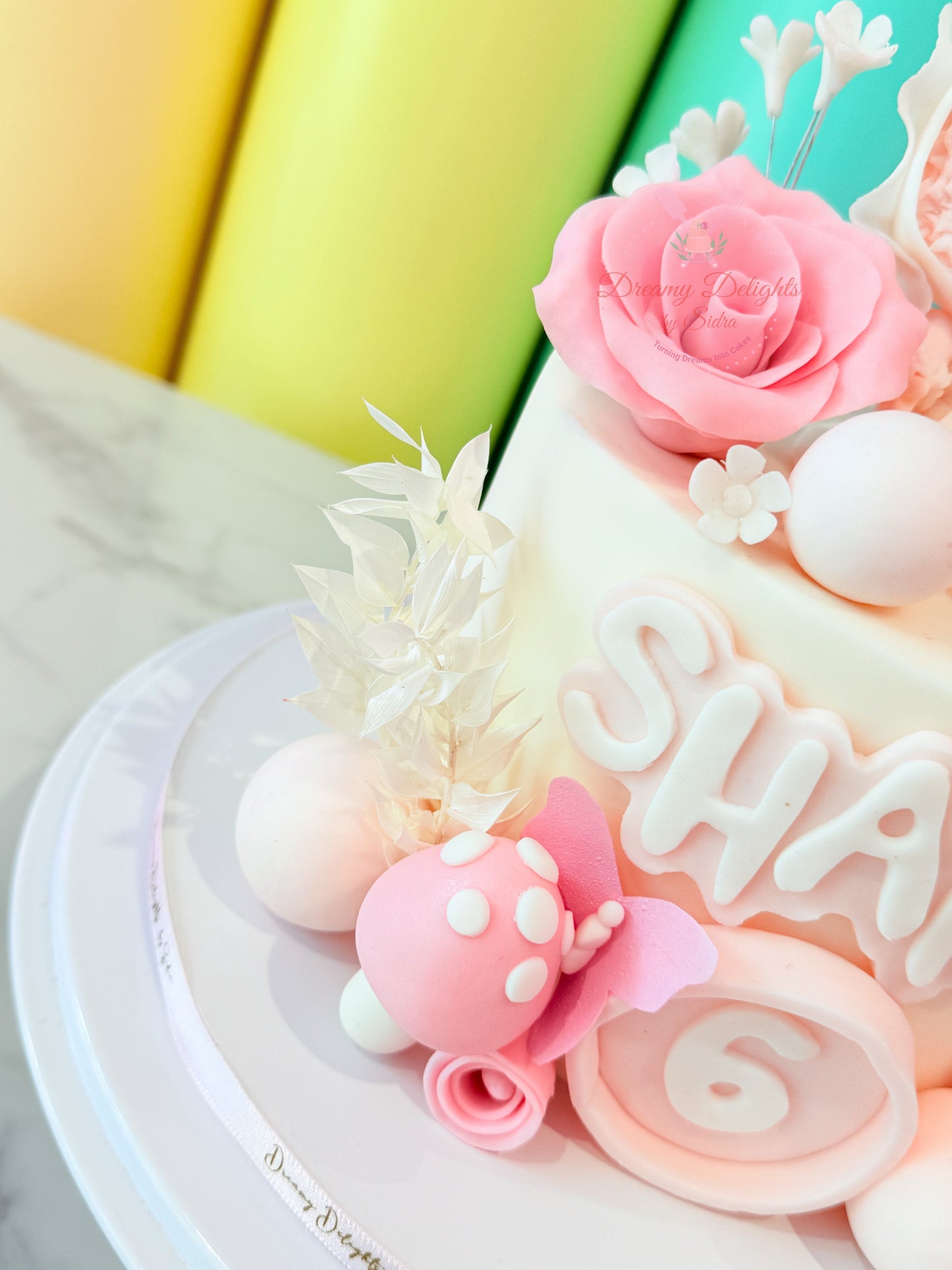 Labubu Floral Theme Birthday Cake