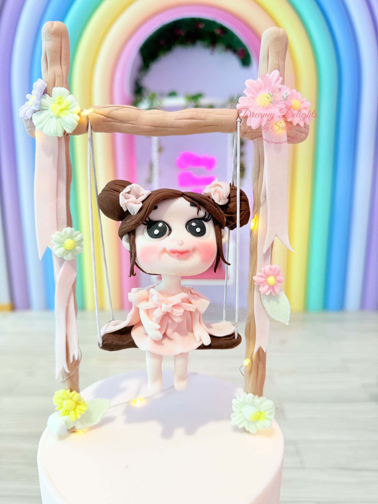 Little Girl on Swing Cake