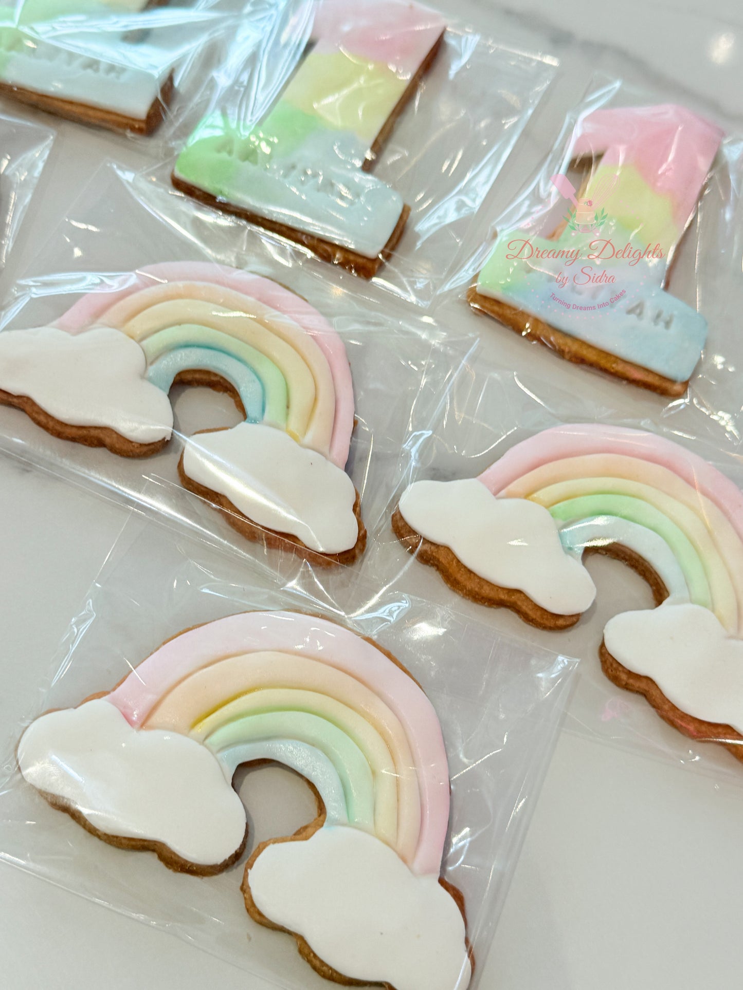 Rainbow and Number Cookie