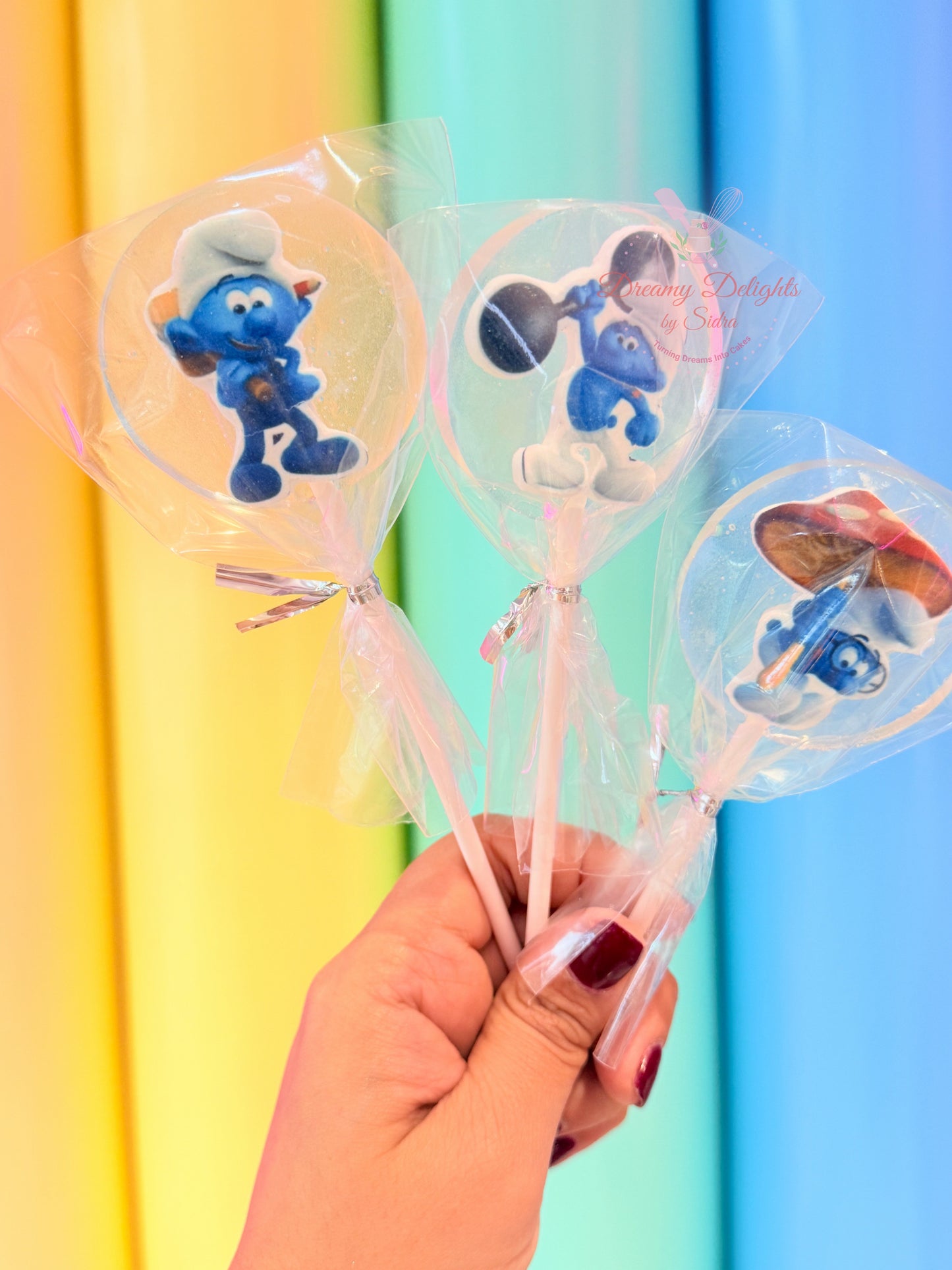 Smurfs Clear Cake Pops