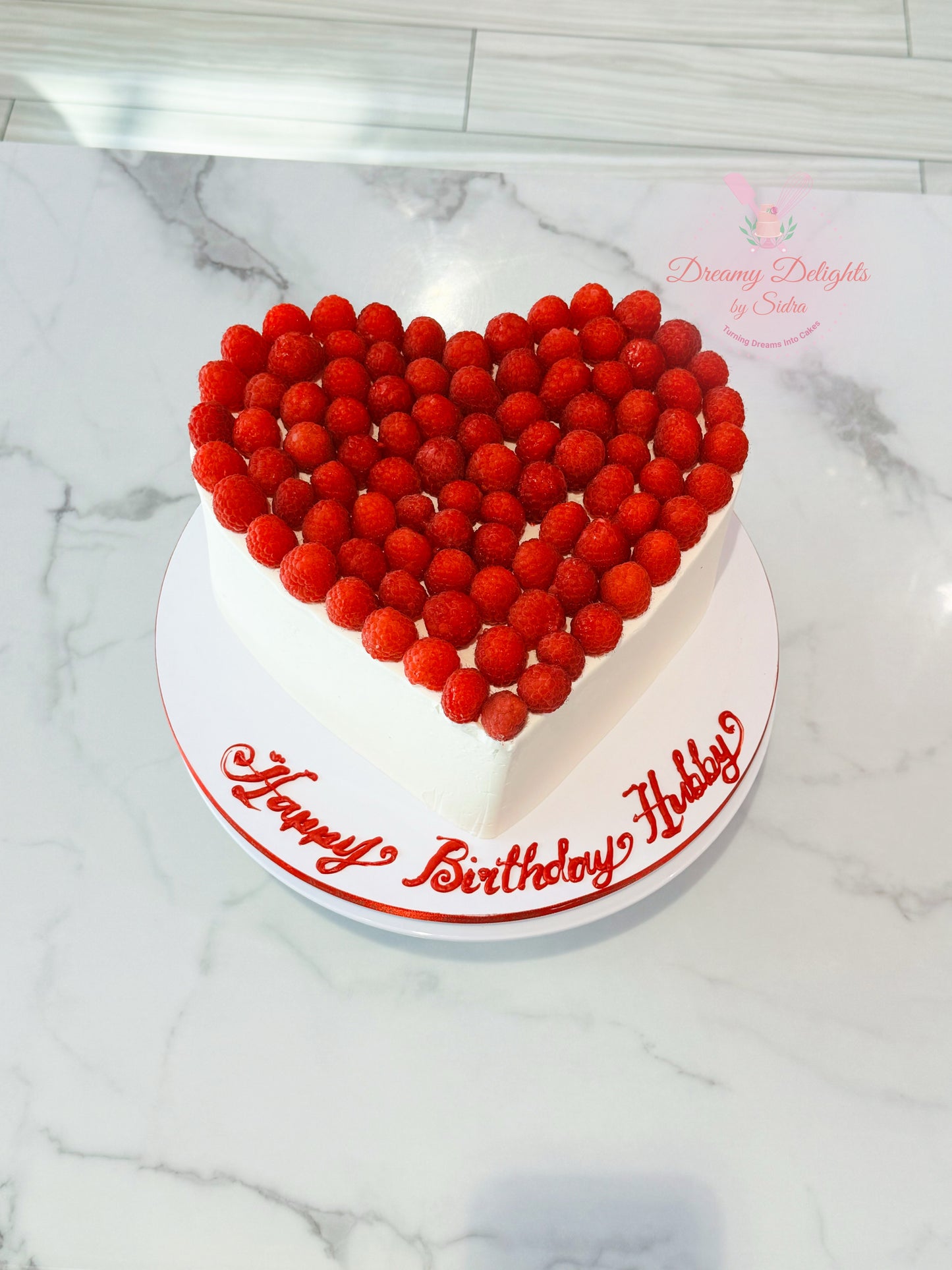 Raspberry Heart Cake