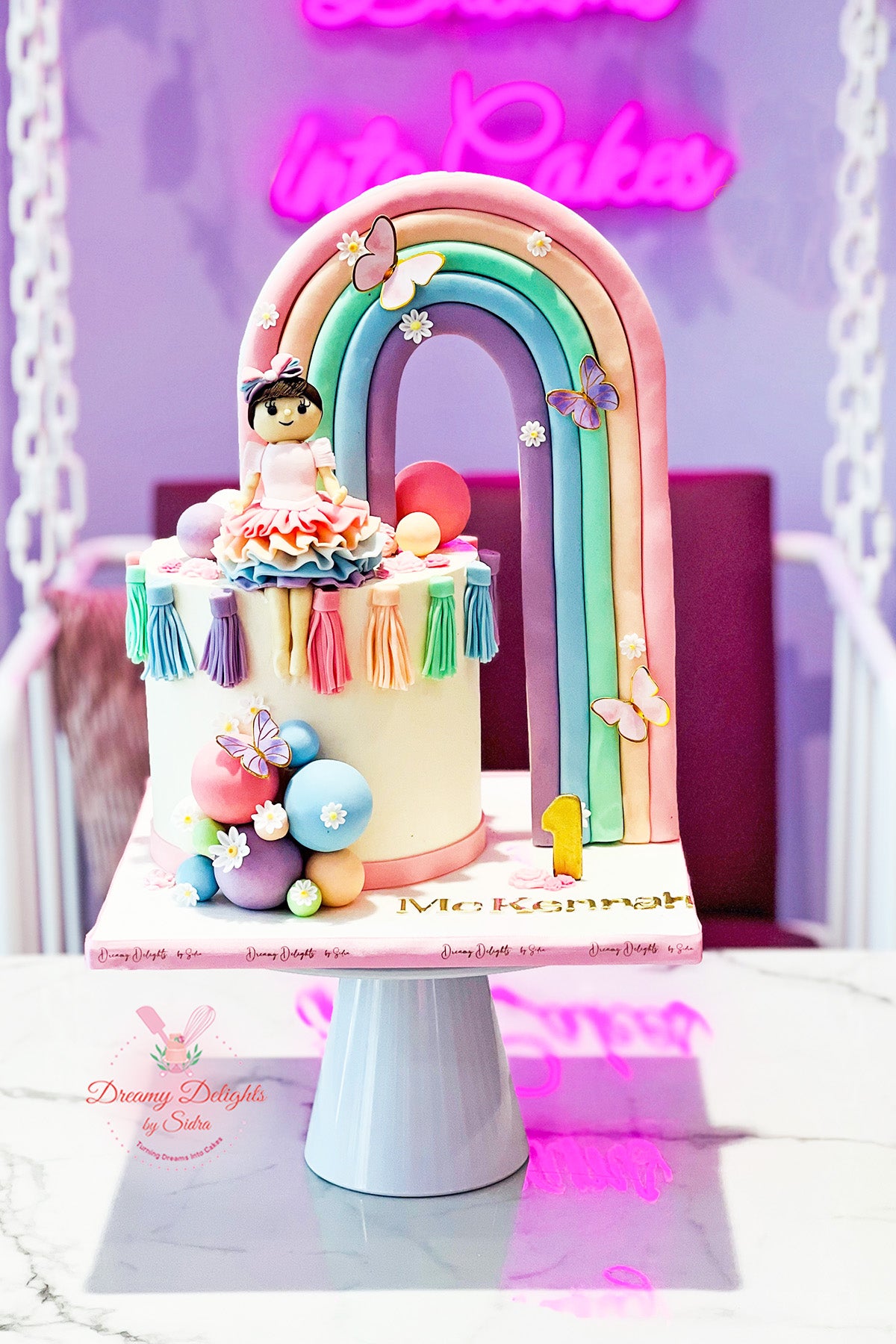 Rainbow and Girl Cake