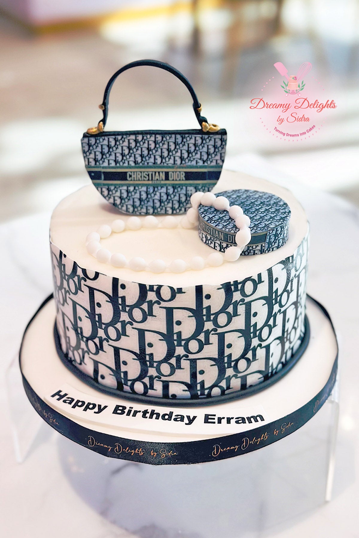 Elegant Dior Pearls Cake