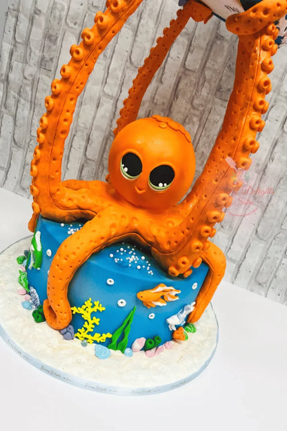 Octopus Holding Cake