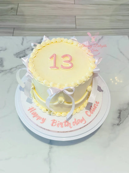 13th Birthday Ribbon Cake