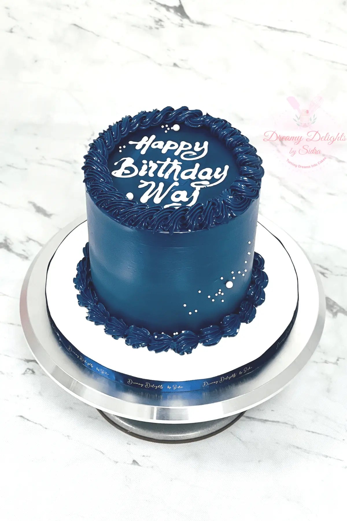 Deep Blue Buttercream Cake