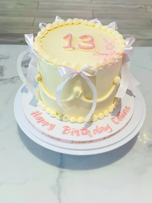 13th Birthday Ribbon Cake