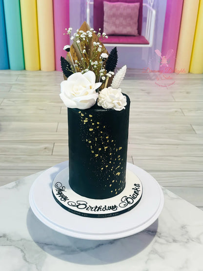 Black Floral Cake