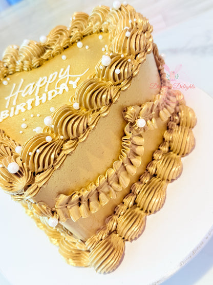 Golden Heart Vintage Cake