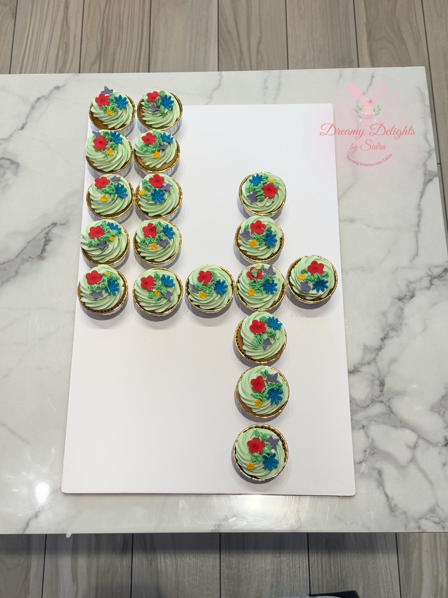 Number 4 Cupcake Board