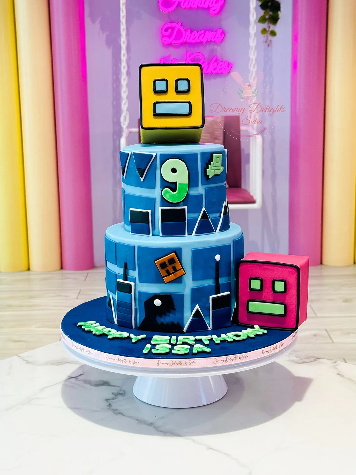 Geometry Dash Cake – DreamyDelightsBySidra