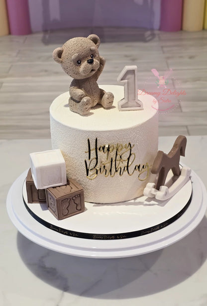 Teddy and Blocks Cake