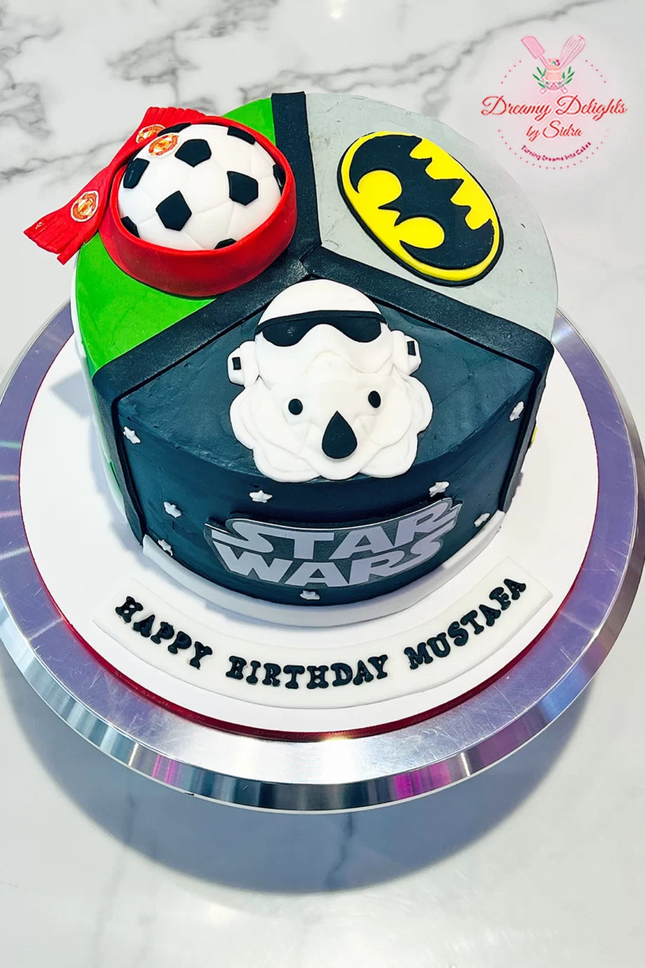 3In1 Batman, Football, Star wars Cake