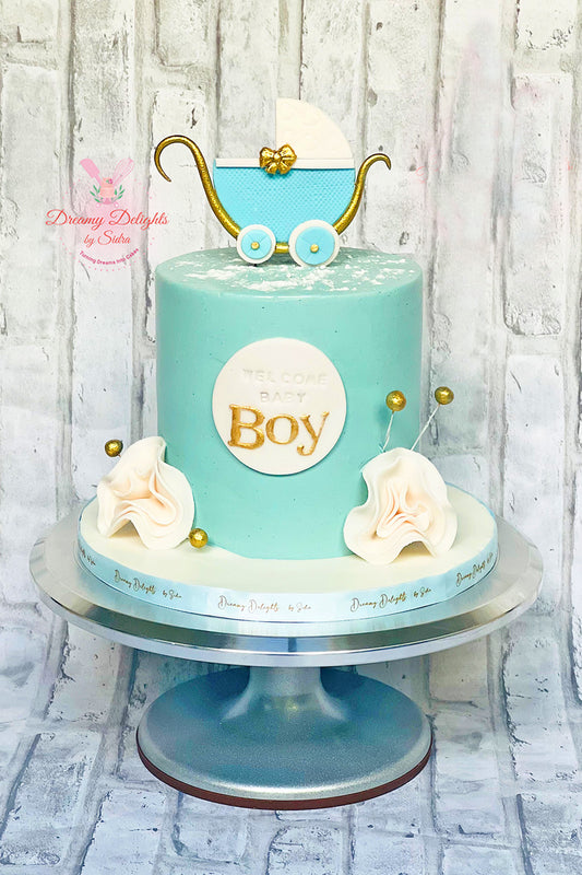 Pram Baby Boy Cake