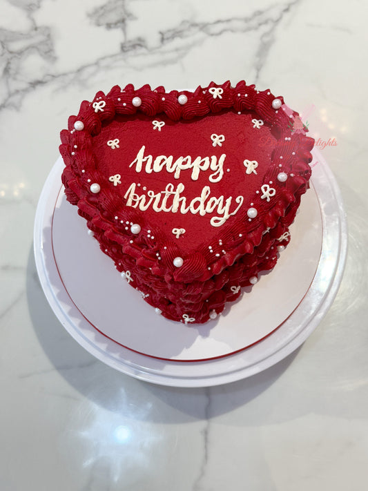Vintage Red Heart Cake