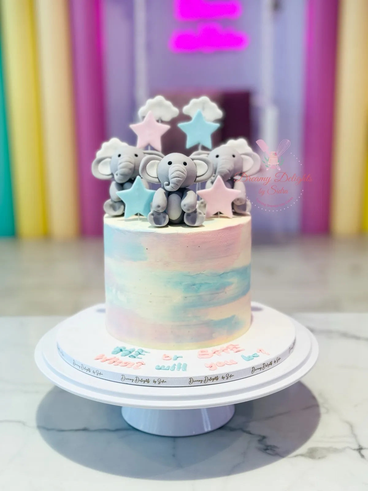 Elephant Baby Shower Cake